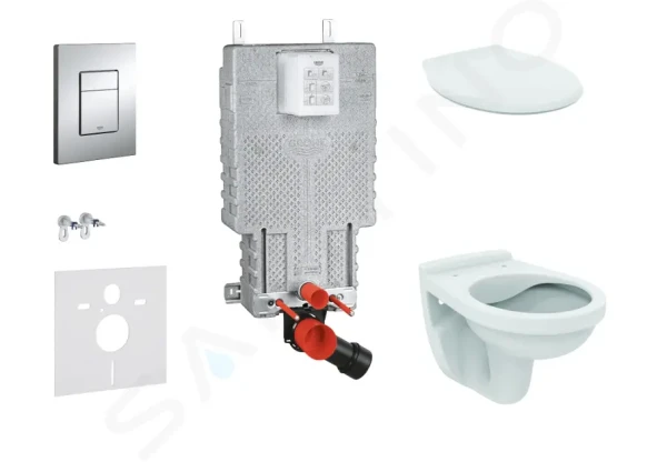 Grohe Set předstěnové instalace, klozet Alpha se sedátkem, tlačítko Skate Cosmopolitan, chrom 38643SET-KR