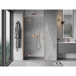 MEXEN/S - Mist-H L sprchové dveře křídlové levé 105, transparent, měď kartáčovaná 8A5L-105-000-65-00-L