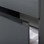Mereo Mailo, koupelnová skříňka s umyvadlem z litého mramoru 81 cm, dub Riviera, černé madlo CN521MB