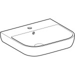 GEBERIT - Smyle Umyvadlo 55x48 cm, s přepadem, otvor pro baterii, bílá 500.227.01.1