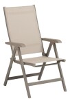 KETTLER BASIC PLUS polohovací, hliníkové křeslo - taupe / béžová
