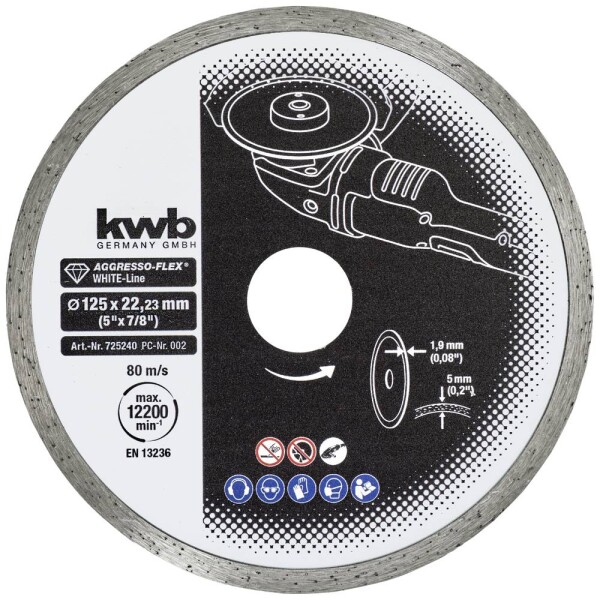 Kwb 725240 diamantový řezný kotouč Průměr 125 mm Ø otvoru 22 mm 1 ks