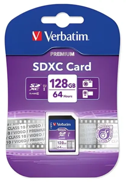 Verbatim Premium SDXC 128 GB / Paměťová karta / UHS-I U1 / Class 10 / R: 10 MB/s / W: 10 MB/s (44025)