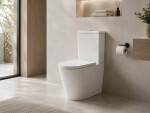 CERANO - WC kombi vyvýšené Comforto, Rimless - bezokrajové splachování + PP/SoftClose sedátko - bílá lesklá - 89,5x39 CER-667754