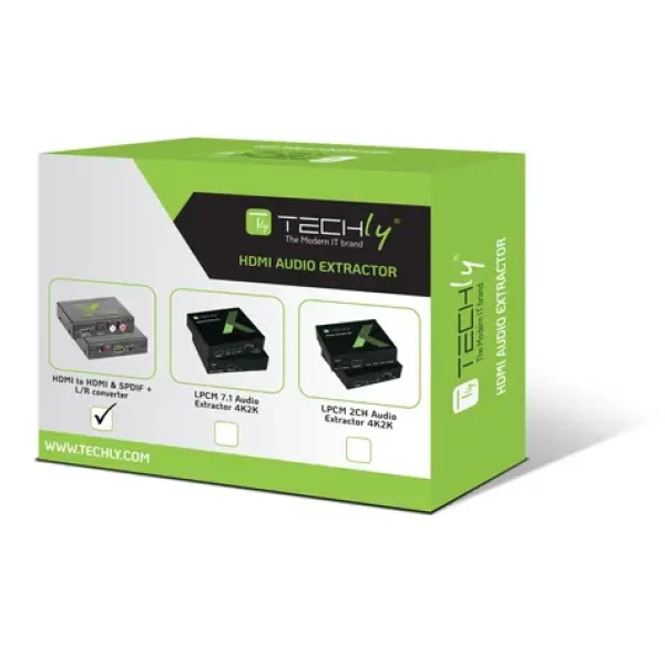 Techly HDMI audio extraktor černá / Toslink / RCA výstup / max. 1080p (IDATA-HDMI-EA)
