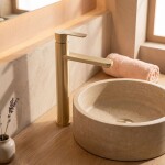 REA - Umyvadlová vysoká baterie Arcos Brush Gold REA-B6972