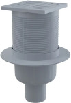 Alcadrain 1 - Alcadrain Podlahová vpust 105×105/50 mm přímá, mřížka šedá, vodní zápachová uzávěra APV6111 APV6111