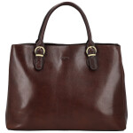 Luxusní dámská kožená kabelka do ruky Katana Faria, tmavě hnědá