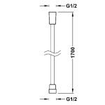 TRES Sprchová hadice 170cm plast - černá mat 913460915NM TG 9134609NM