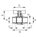 NOVASERVIS - Kulový plnoprůtočný kohout, motýlek ŠŠ 3/4" KFPN2