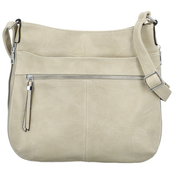 Stylová dámská koženková crossbody kabelka Folomija new, krémová