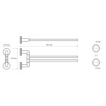 SAPHO - LARISSA dvojitý držák ručníků otočný 350, černá/měď mat WS021BC