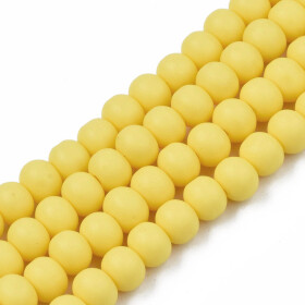 Korálky z polymeru - 7 mm x 5,5 mm - žluté - 10ks