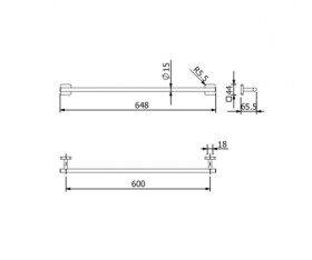 KLUDI - Vela S Držák ručníku, délka 65 cm, chrom 2597905