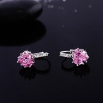 Náušnice Swarovski Elements Elizabeth Rose - srdíčko, Růžová