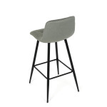 Židle barová, zelená látka, čtyřnohá kovová podnož, černý mat