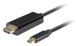 Lanberg USB-C - HDMI 0,5 m černá / Kabel USB-C na HDMI / 4K / 60 Hz (CA-CMHD-10CU-0005-BK)