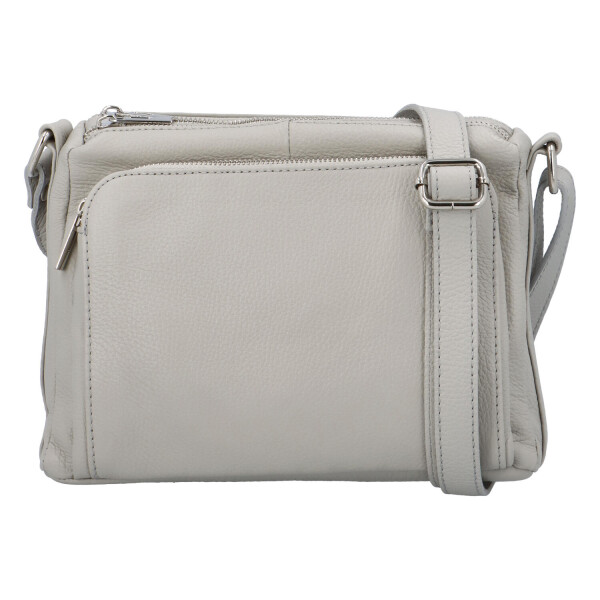 Stylová dámská kožená crossbody Robertina, šedá