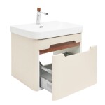 Koupelnová skříňka s umyvadlem a baterií SAT Fusion 57,5x43x45 cm pískově béžová mat SATFUSION60BEMWBA SATFUSION60BEMWBA