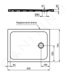 IDEAL STANDARD - Connect 2 Sprchová vanička, 900x700 mm, odtok vpravo, bílá R036501