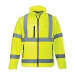 Bunda S428 2v1 softshellová výstražná prodyšná, voděodolná žlutá 3XL žlutá
