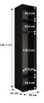 Šatní skříň Abi Inova 1 Barva korpusu: Bílá, Rozměry: 100 cm