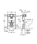 GROHE - Rapid SL Předstěnová instalace pro závěsné WC se splachovací nádržkou 38587000