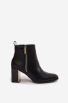 Dámské kotníkové boty na podpatku z eko kůže černé Camilyn 41