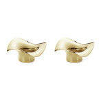 Georg Jensen Pozlacený svícen na čajovou svíčku Cobra Gold – set 2 ks, zlatá barva, stříbrná barva, kov