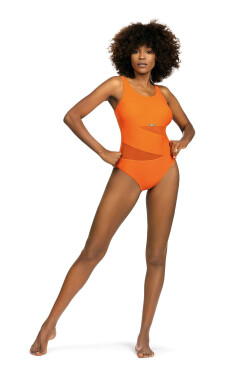 Dámské jednodílné plavky Fashion Sport S36-27 oranžové Self