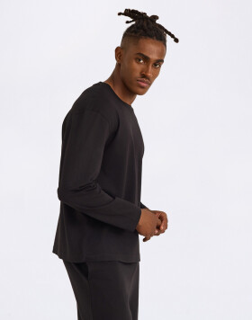 Tričko Organic Basics True Heavy Boxy Fit Long Sleeve Tee Black