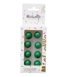 Dortisimo Michelle čokoládové koule zelené perleťové malé (8 ks)