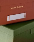 House Doctor Úložný papírový box Green/Orange Větší zelená, zelená barva, oranžová barva, papír