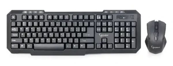 Gembird KBS-WM-02 / bezdrátový set klávesnice + myš / US layout / společný USB reciever / černá (KBS-WM-02)