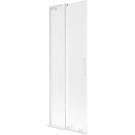 MEXEN/S - Velar L dvoukřídlá posuvná vanová zástěna 70 x 150, dekor, bílá 896-070-003-31-20
