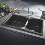 GROHE - Dřezy Kompozitní dřez K700 s odtokem, 90x50 cm, granitová černá 31658AP0