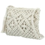 Módní dámská pletená crossbody kabelka Afrodita, krémová