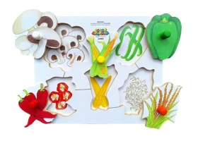 Just Jigsaws 153 Loupeme a krájíme plodiny 4 - dřevěné deskové puzzle