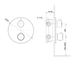 CERSANIT - Vano-sprchová baterie podomítková termostatická s boxem ZEN gun metal black S951-804