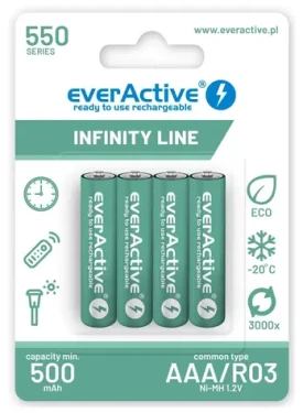 EverActive Infinity Line / Nabíjecí baterie AAA (R03) / 550 mAh / 4 ks / Ni-MH (EVHRL03-550)