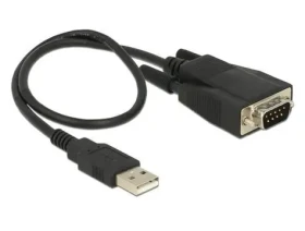 DeLock 62958 USB 2.0 Typ-A - RS-232 DB9 černá / Adaptér / ESD ochrana / FTDI FT232RL / 35 cm (62958)