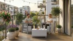 KETER SCANDI LINEA BALCONY - Ash grey/Storm grey