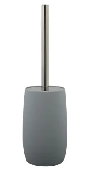 MSV ASTI šedá / WC štětka / plastová nádoba / nerezová rukojeť / 9 x 34,5 cm