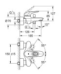 GROHE - Eurostyle Páková vanová baterie, chrom 33591003