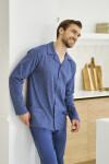 Taro Darek 3485 long/r 5XL-6XL Z25/26 pánské pyžamo bez knoflíků džínovina 5XL