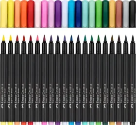 FABER-CASTELL Fixy Black Edition / Štětcový hrot / 20 barev / Papírová krabička (116452)
