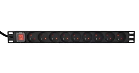 Gembird EG-PDU-9F2F / Prodlužovací přívod do racku (PDU) / 10x C13 / 1U / 16A / 2m / černá (EG-PDU-9F2F)