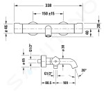 DURAVIT - C.1 Vanová termostatická baterie, chrom C15220000010