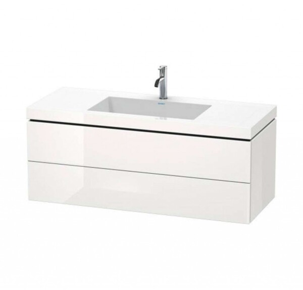DURAVIT - L-Cube Skříňka s umyvadlem 50x120x48 cm, 2 zásuvky, bílá vysoký lesk LC6929O2222