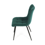 Židle jídelní, zelená látka, černý kov
